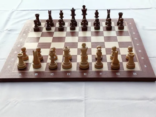 Chess board with chess set in opening position 2012