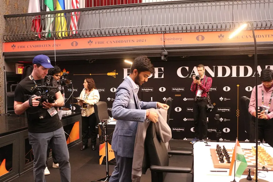 Gukesh Dommaraju at the 2024 Candidates, which he won