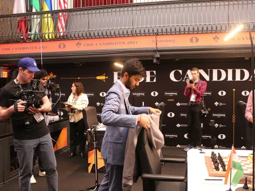 Gukesh D at the Candidates 2024 tournament